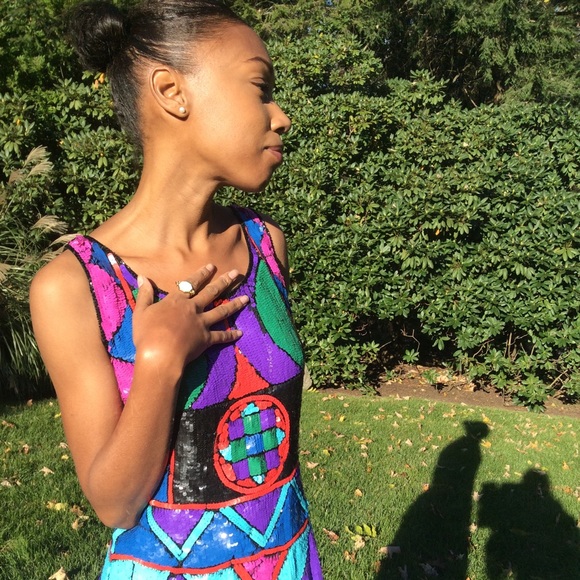 ⬇️ $178 70’s Vintage Club Girl Dress- SILK - Picture 8 of 8